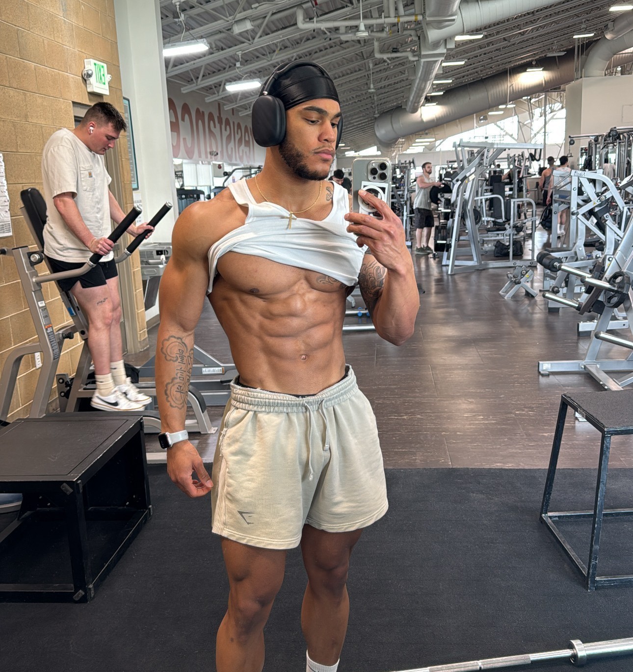 Tyrone showing abs definition